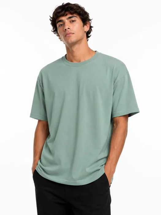 Remeras Oversize Lisas Verde Menta