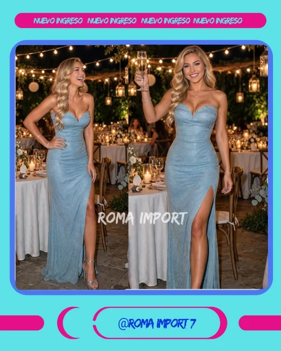 Vestido Glitter Straple con Taza.