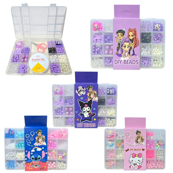 Set Pulseras para Armar Diy Beads 4 Diseños (av5994)
