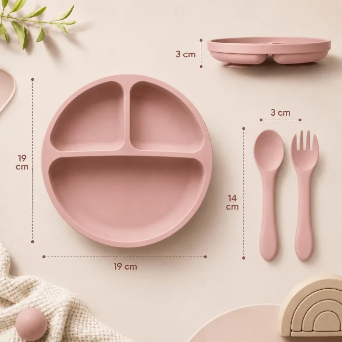Set de Plato mas Cubierto de Silicona