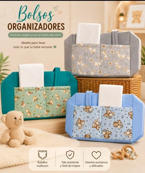 Bolso Matrenal  y Cambiador Basico Blanco