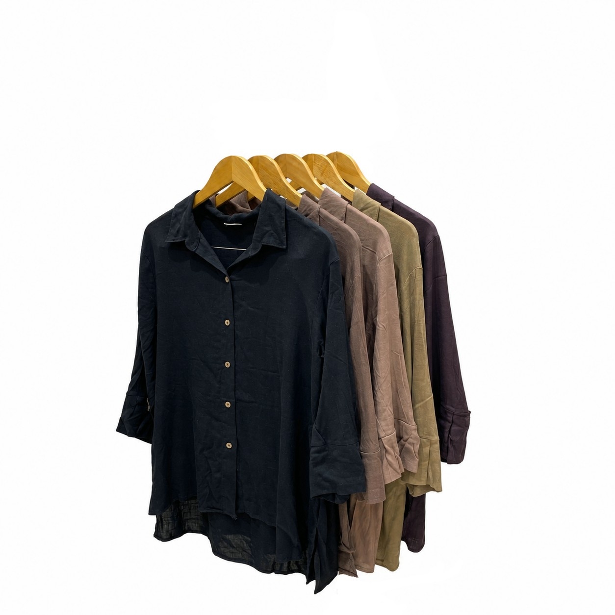 Camisa de Lino Span Irregular Manga 3/4 - Imagen 3