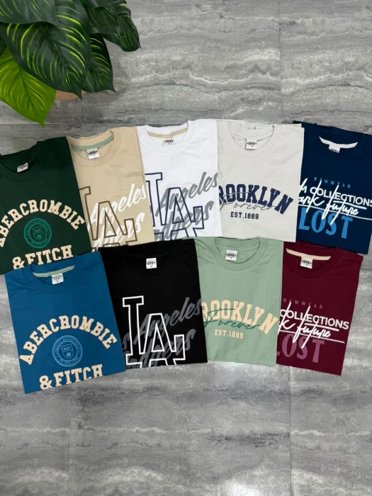 Remera Estampada Relieve de Algodón Peinado para Hombre