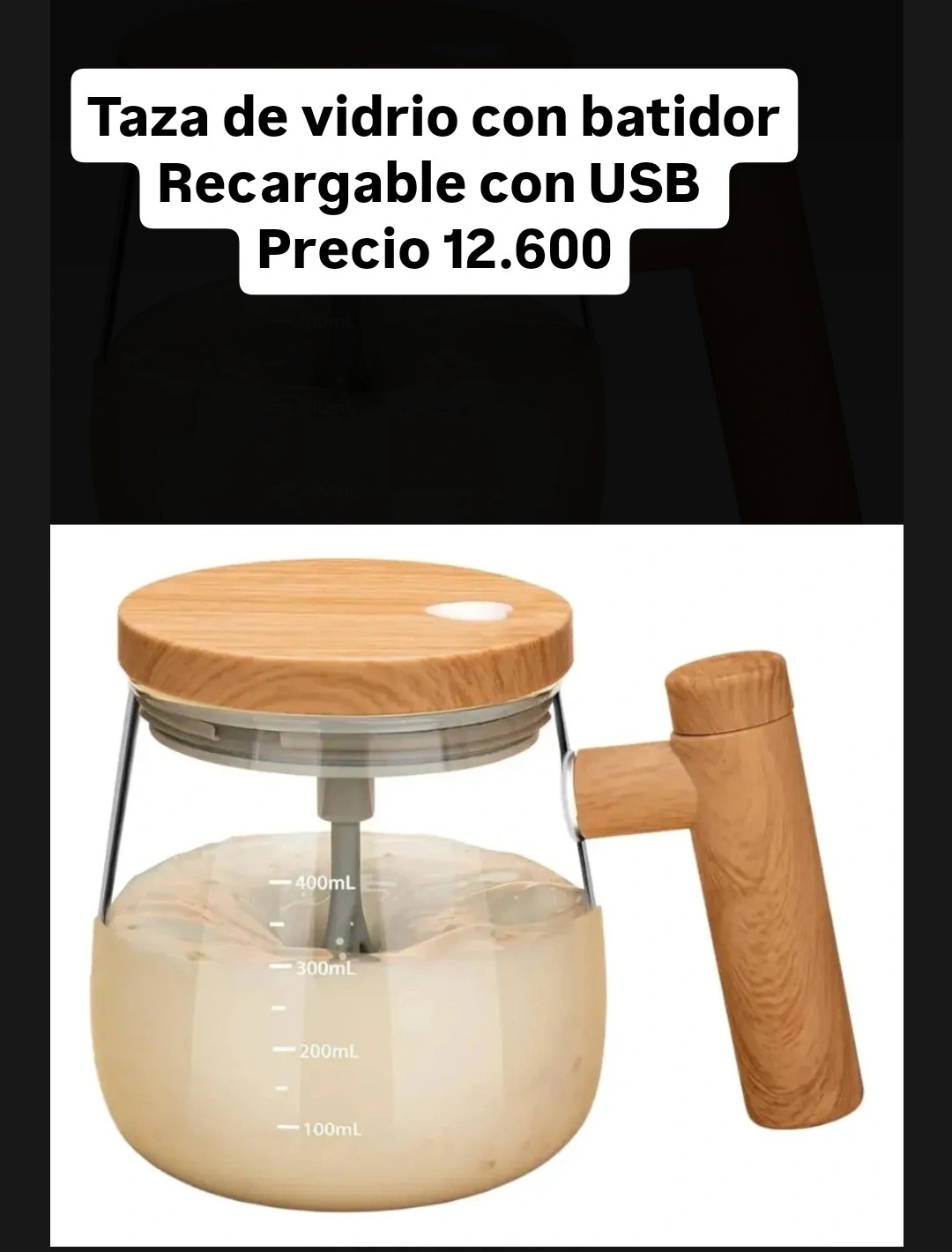 Taza con Batidor Recargable - Imagen 2