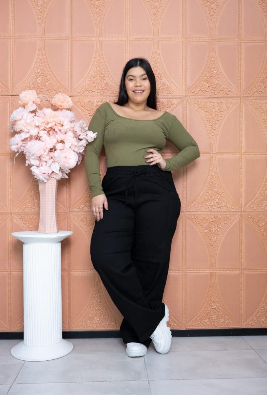 Jeans Palazzo con Bolsillo al Costado - Imagen 3