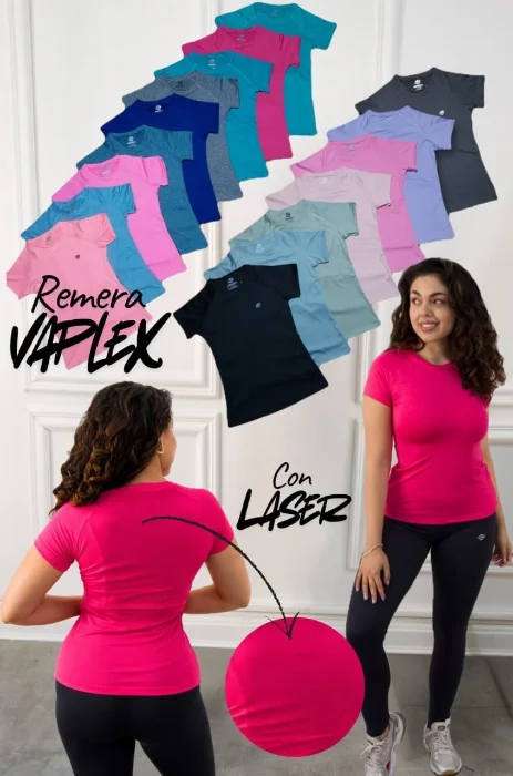 Remeras Vaplex con Laser en la Espalda Variedad de Colores