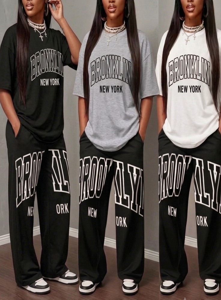Conjunto Remera mas Palazo Broonklin del Talle 1 al 5 - Imagen 2