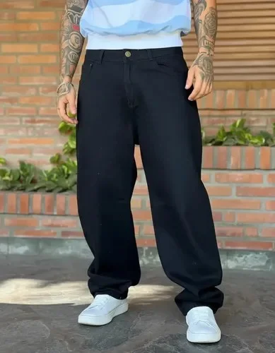 Baggy Jean Liso Negro