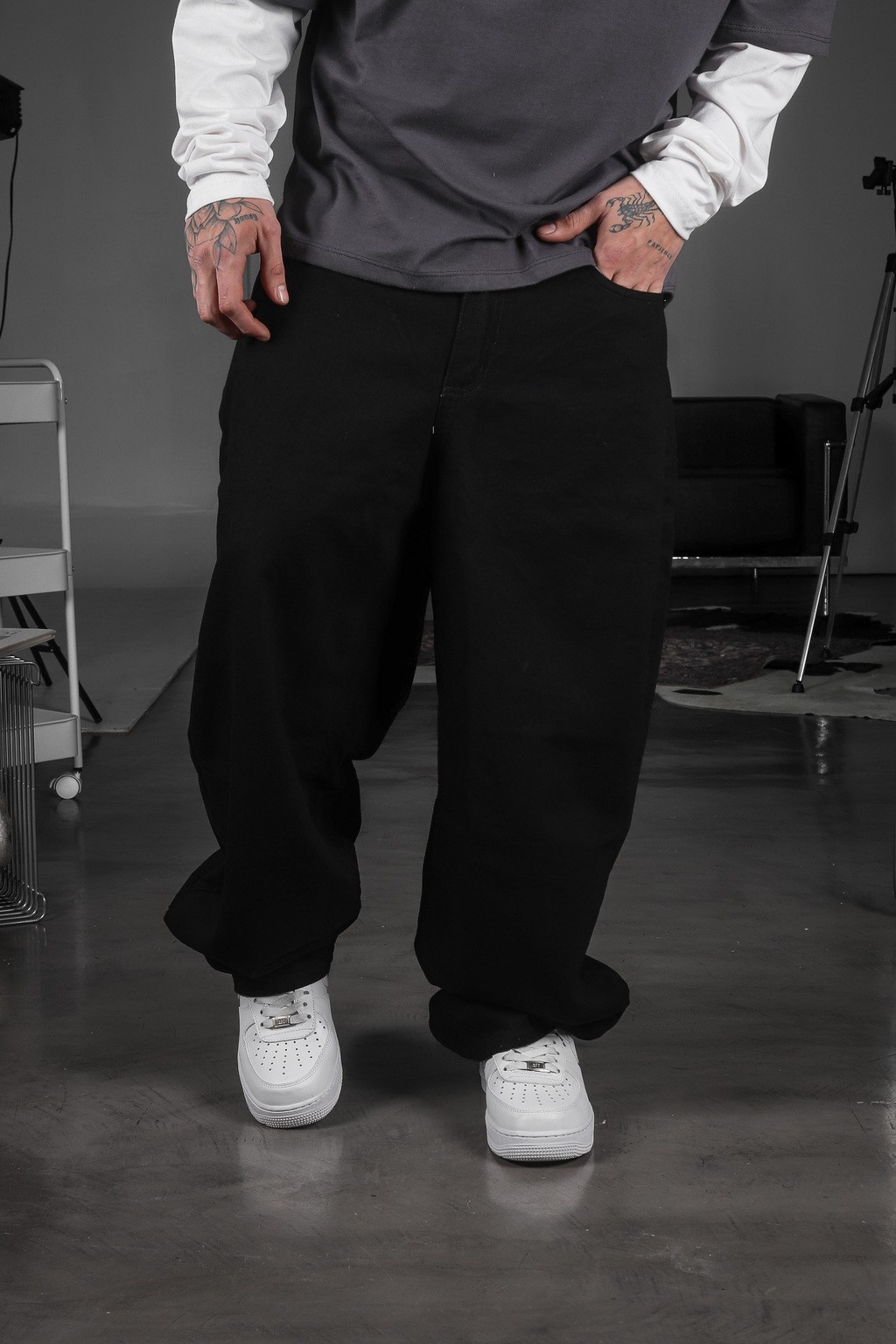 Baggy Jean Liso Negro - Imagen 4