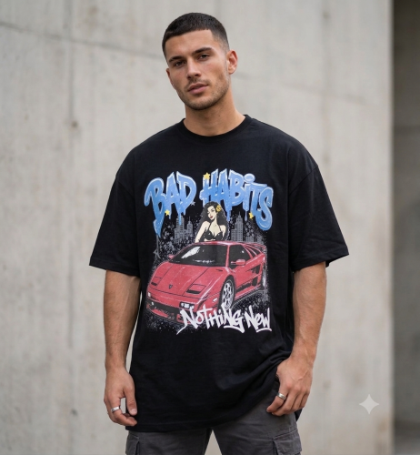 Remera Oversize Bad Habits