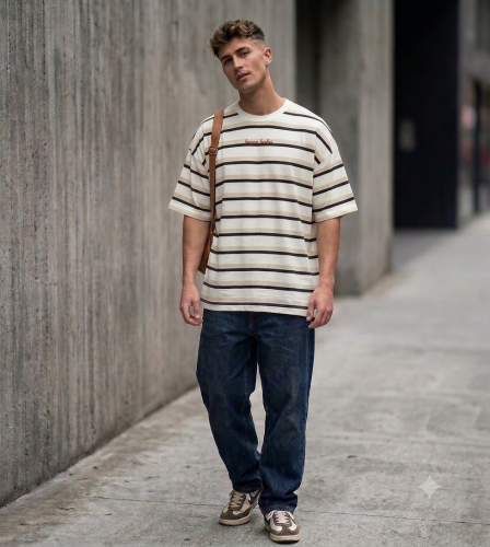 Remera Oversize Rallada con Bordado