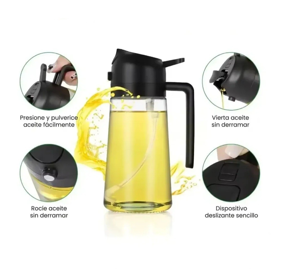 Rociador Pulverizador Vertedor Dosificador Aceite Botella Color Negro - Imagen 3