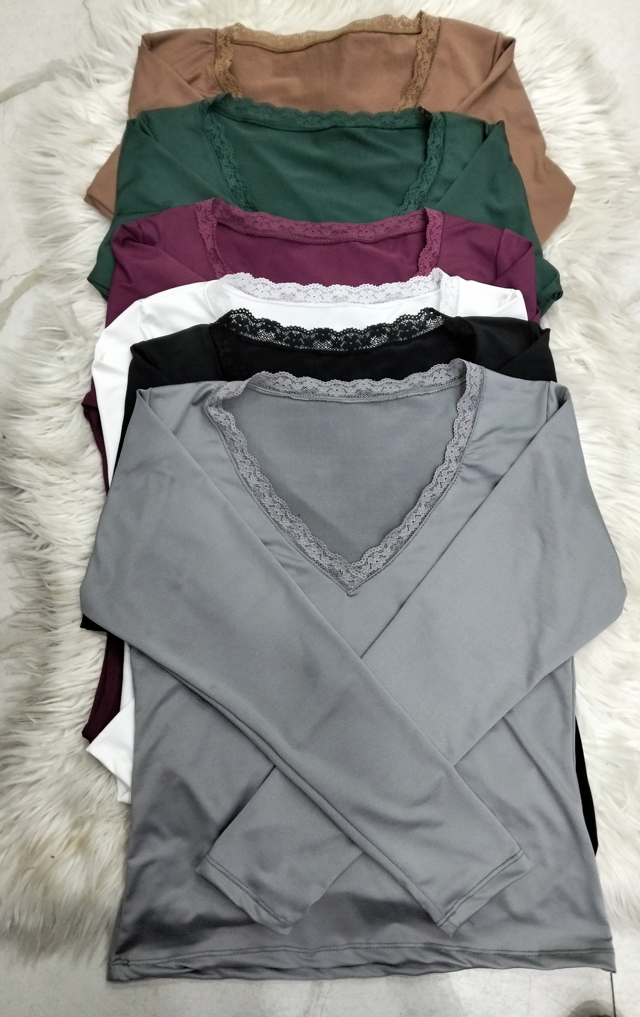 Remeras Manga Larga de Puntilla de Laicra - Imagen 2