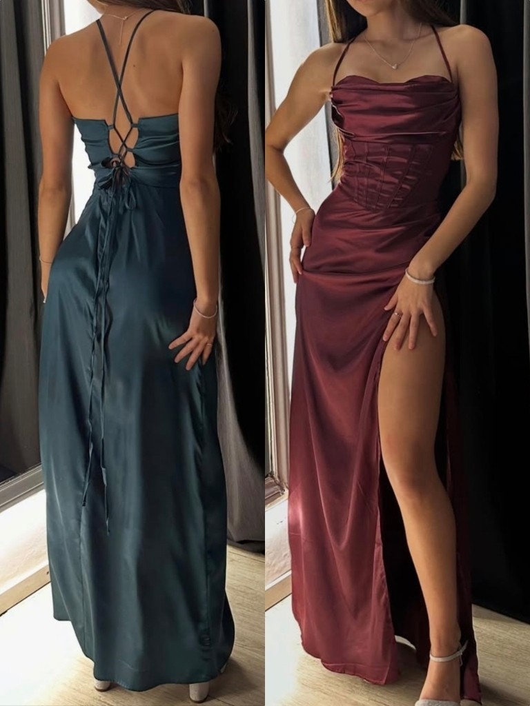 Vestido Saten Plano Importado #10 - Imagen 3