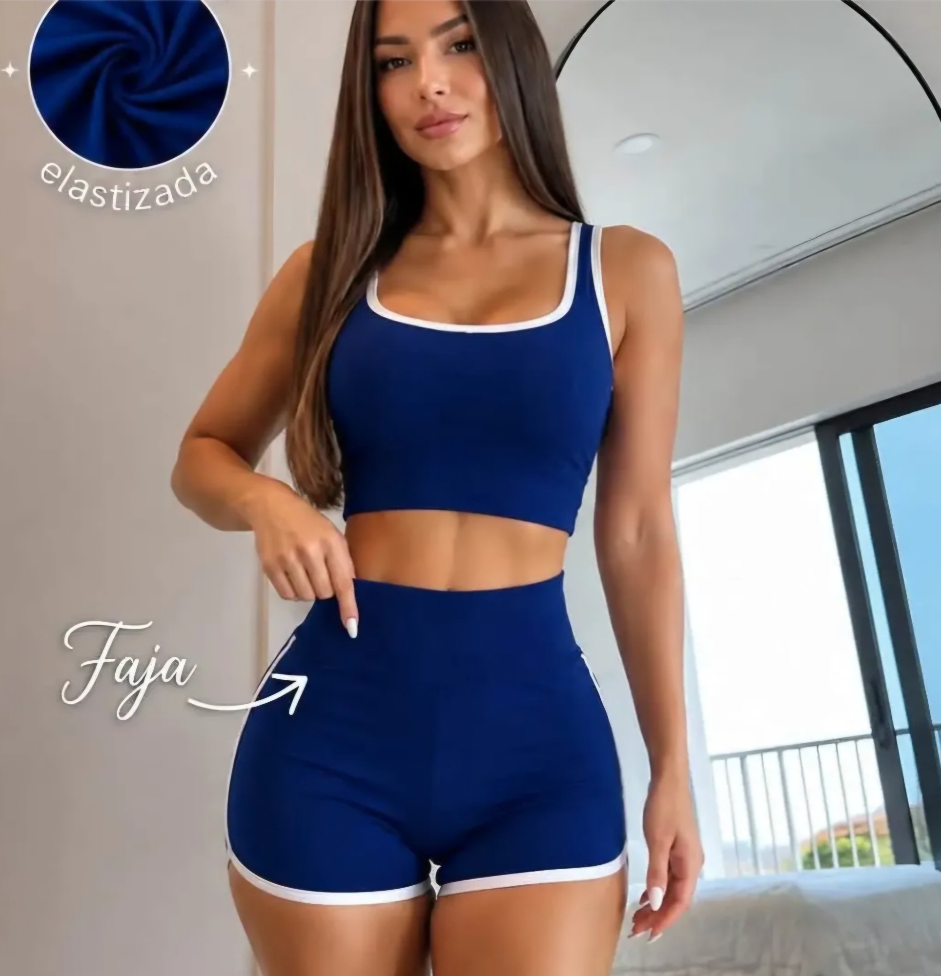 Set sin Frunce Mini Short+musculosa - Imagen 4