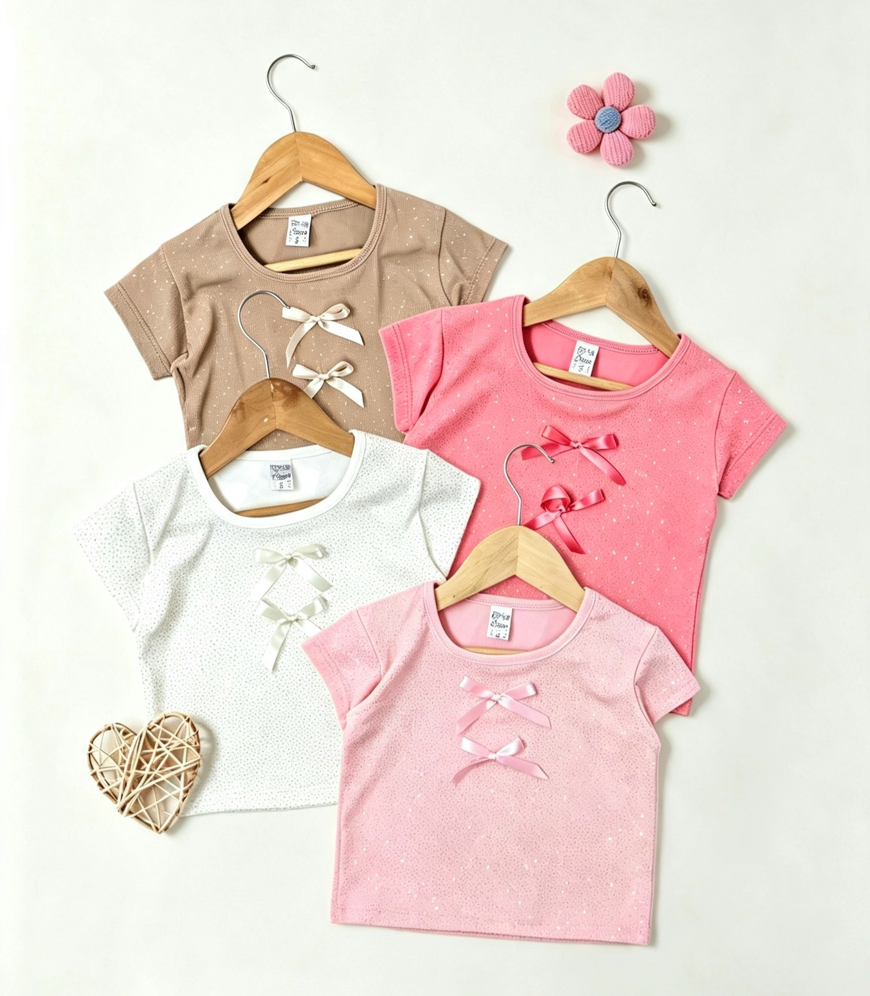 Remera Coquette Nena Morley Importado con Brillos Elastizado - Imagen 2