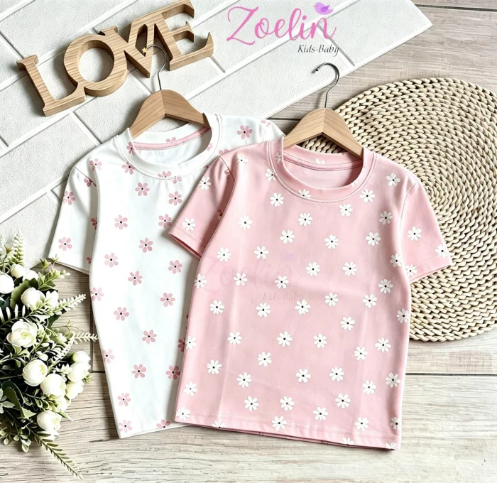 Remera Flores Algodón  con Lycra Premium Muy Linda Calidad