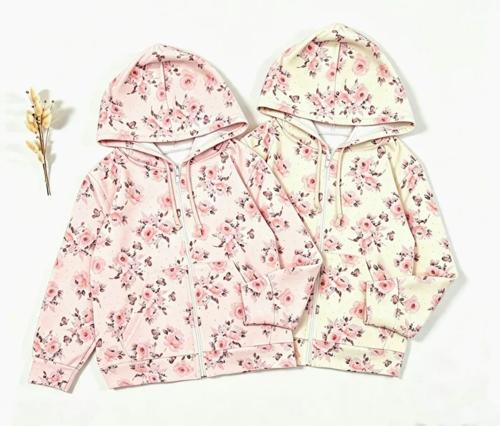 Campera Conejitos Flores Algodón con Lycra Premium Digitales