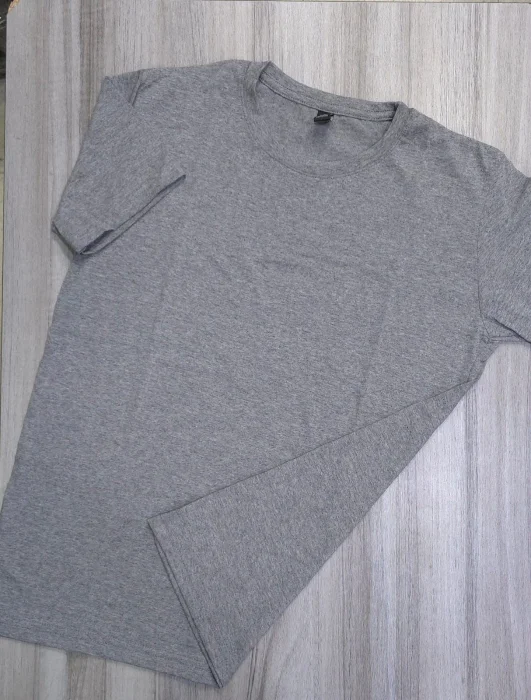 Remera Basica Liso Gris Medio