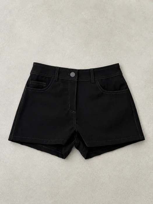 Short Pu (ecocuero) Frisado