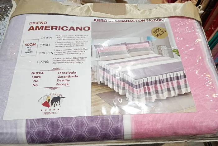 Juego de Sabanas con Faldón Queen Diseño Americano