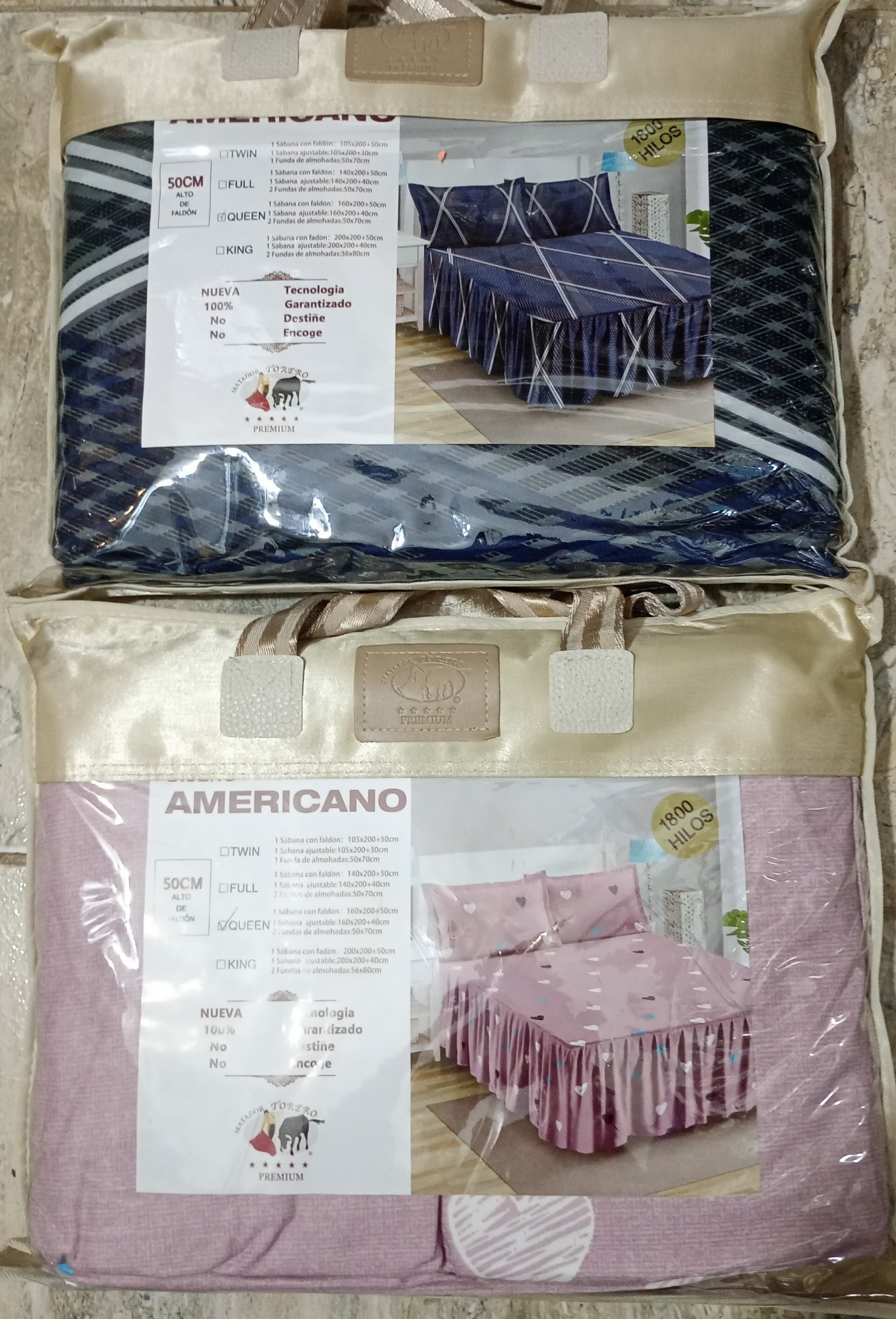 Juego de Sabanas con Faldón Queen Diseño Americano - Imagen 2