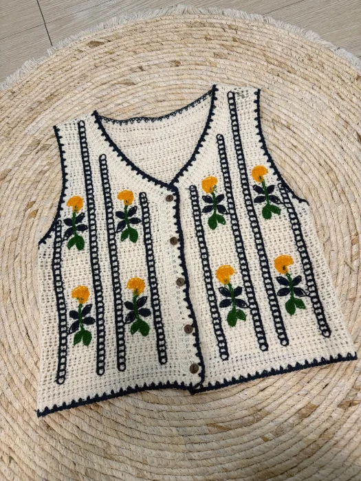 Chaleco Crochet Naranjo