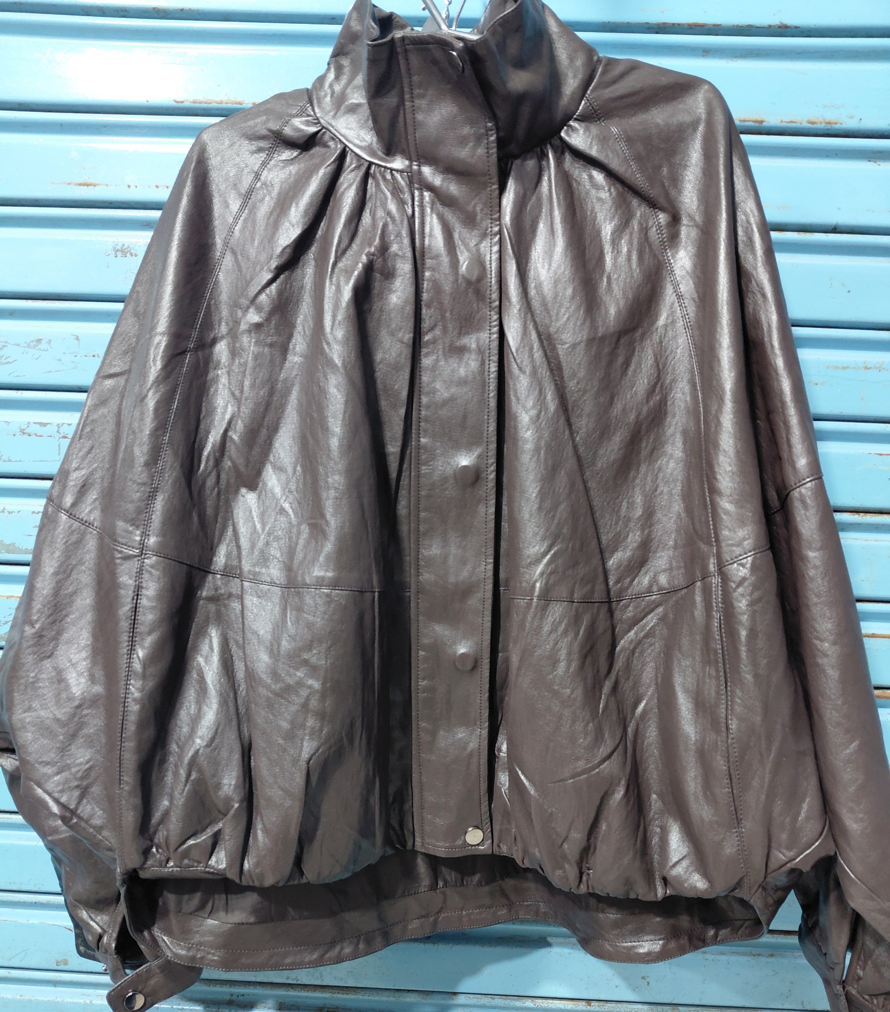 Eco Cuero Bomber Manga Globo - Imagen 2