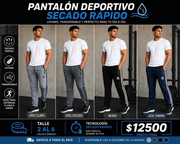 Pantalon  Deportivo Secado Rapido