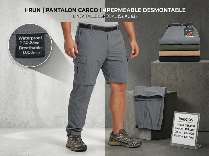 Pantalón Cargo Impermeable Desmontable Especial