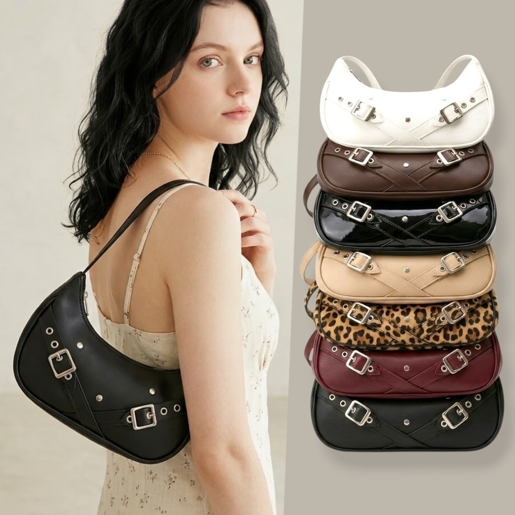 Cartera Mini Bag con 2 Hebillas, Mide 15cm ×25cm × 6cm Aprox, Marroquinería - Imagen 1