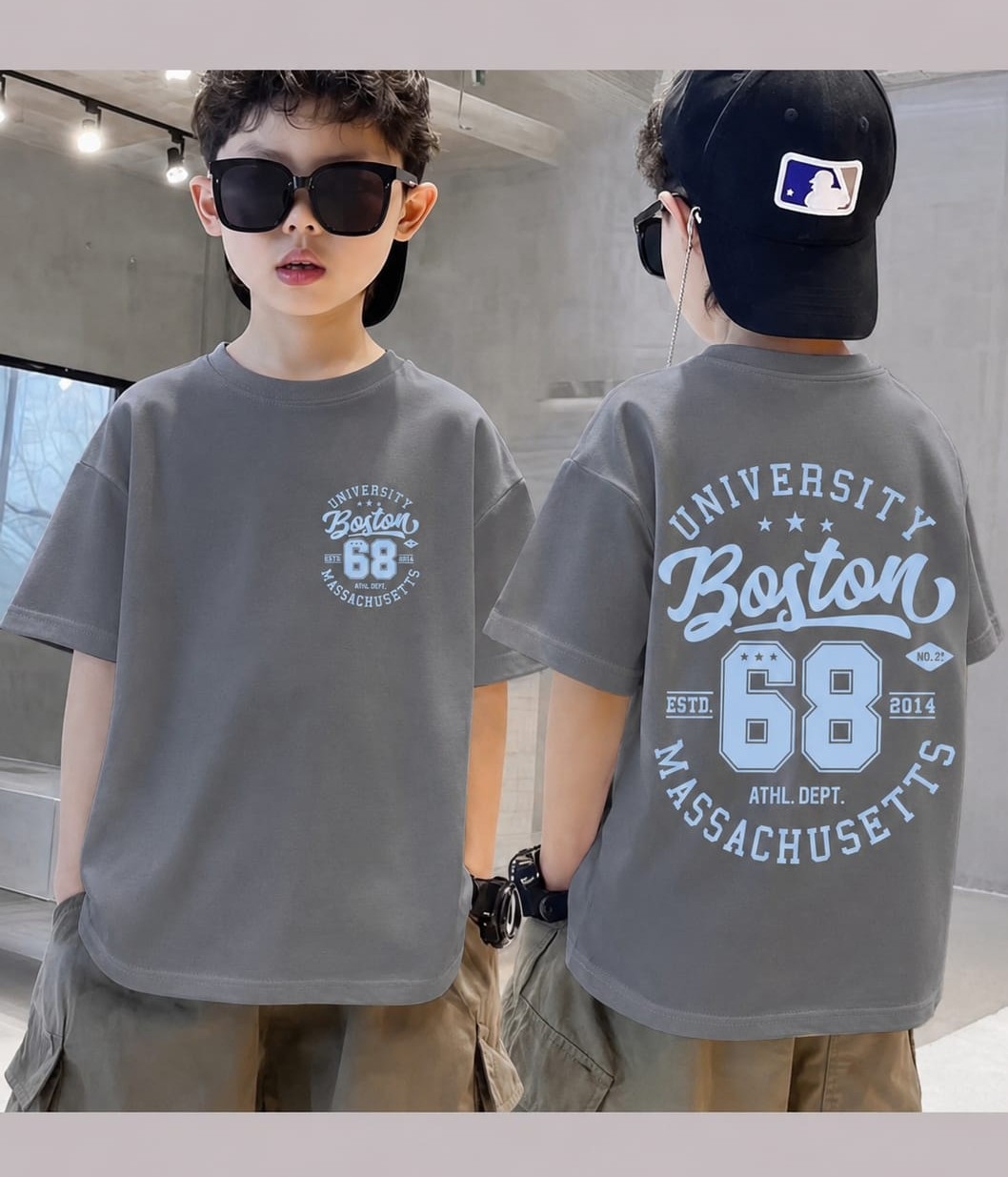 Remeras Manga Corta Over Niños ( Jersey Algodón Peinado) - Imagen 2