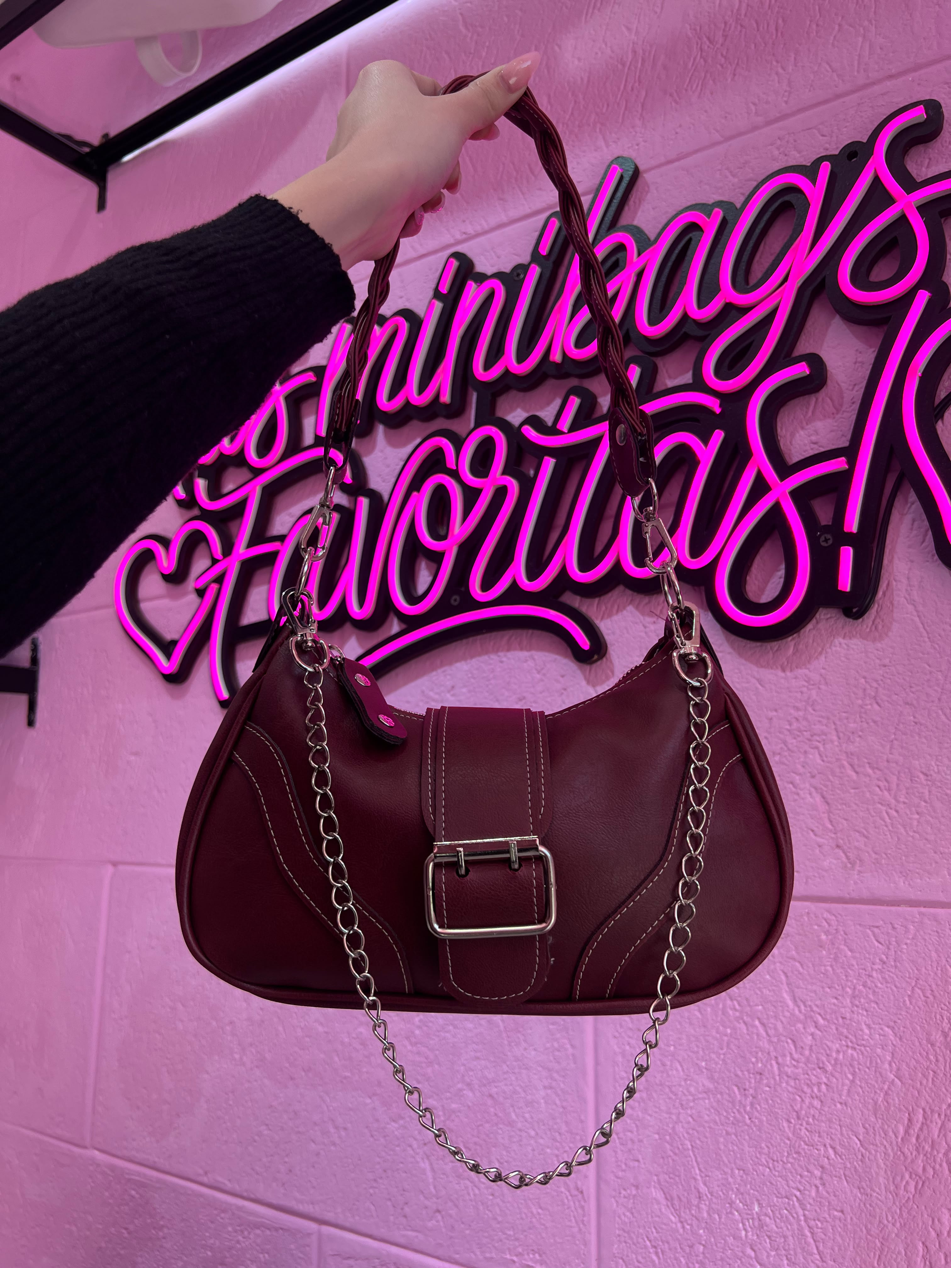 Cartera Mini Bag Baguette Cuero Pu Azul Jeans Bordo Marrón - 7ad1eb12-3984-45cb-883e-8a74607951d1.jpeg