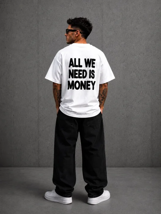 Remeras Oversize All We Neeed Is Money | Algodon Premium