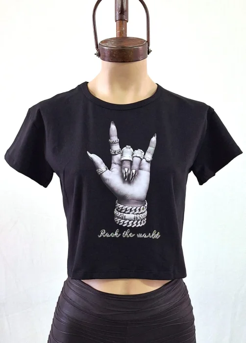 Remera Manito Rock Algodon con Lycra