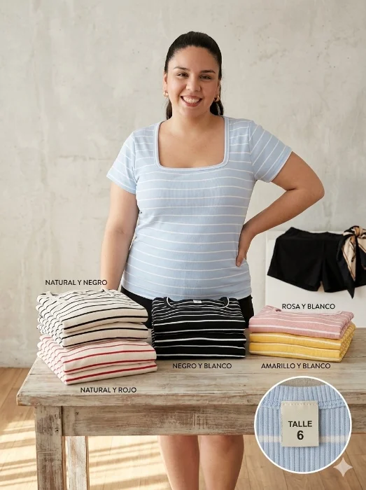Remeras de Morley Viscosa Rayadas Talle Especial