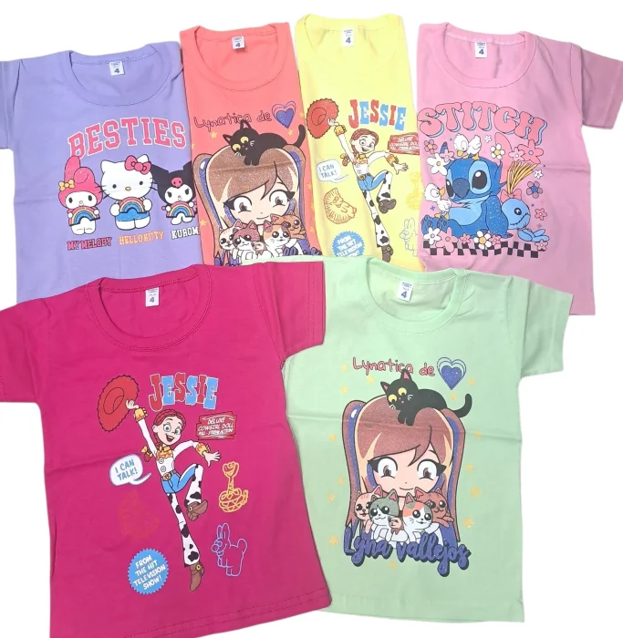 Remeras de Algodon de Nena 2x1