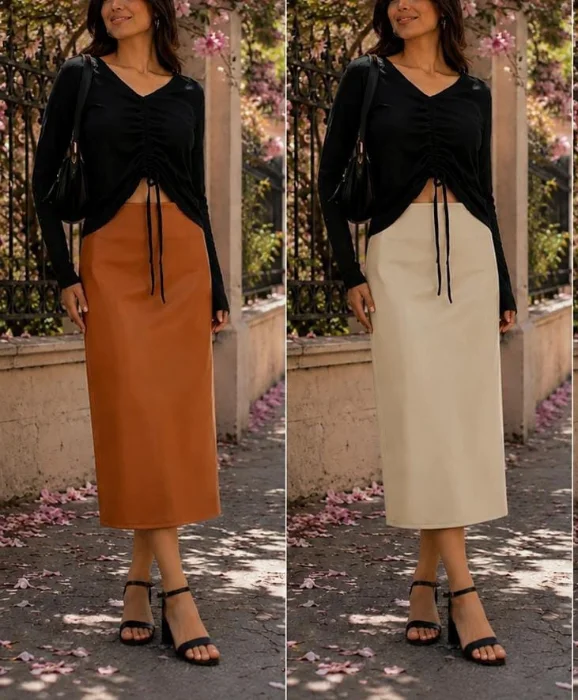 Pollera Basica Curvy Ecocuero