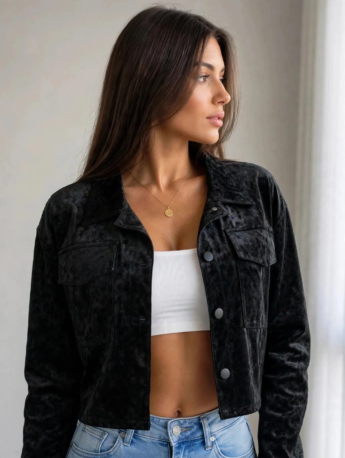 Chaqueta Engomada Diferenciada Animal Print - Imagen 3
