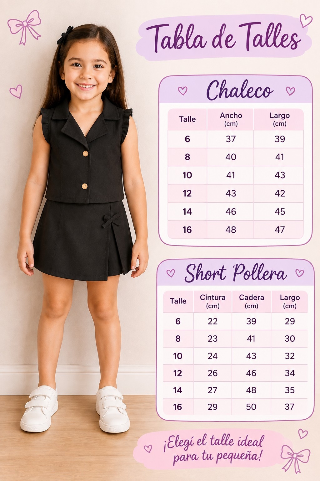 Conjunto Sastrero Chaleco y Short de Nena - Imagen 3