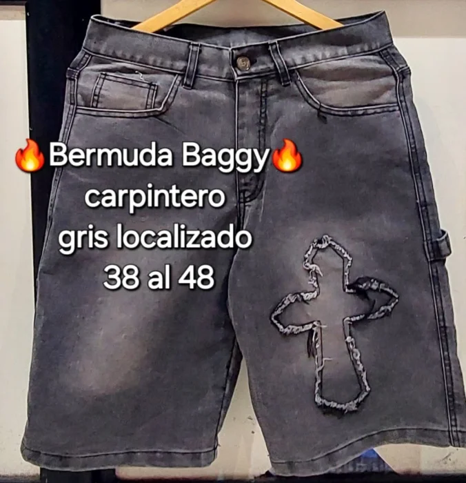 Bermuda Baggie Cruz Cocida o Sombreada