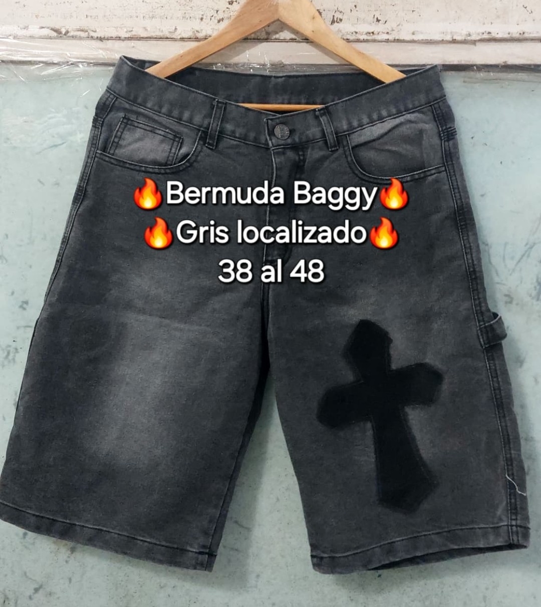 Bermuda Baggie Cruz Cocida o Sombreada - Imagen 2