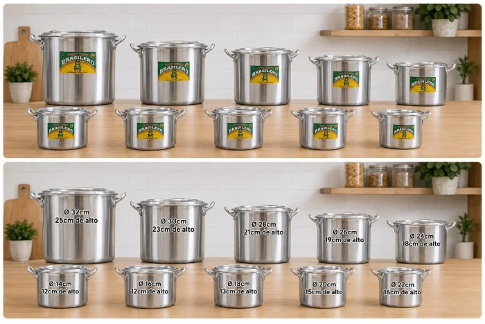 Set de 10 Ollas Brasilero Aluminio Inoxidable
