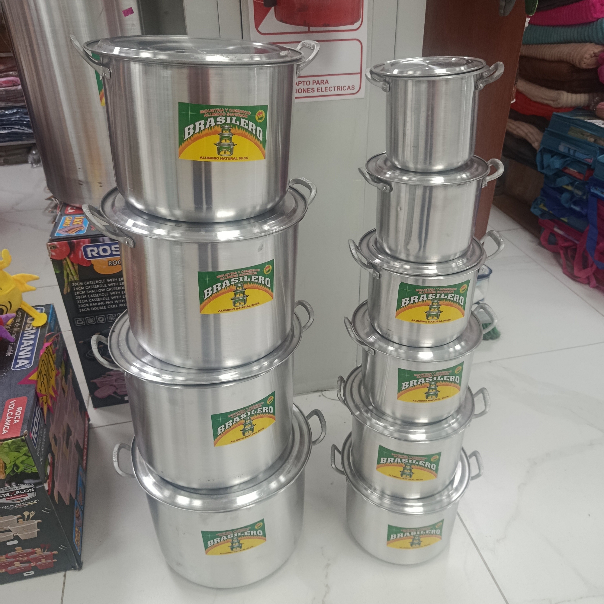 Set de 10 Ollas Brasilero Aluminio Inoxidable - Imagen 2