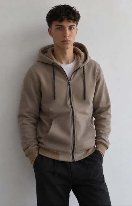 Campera Waffle con Piel