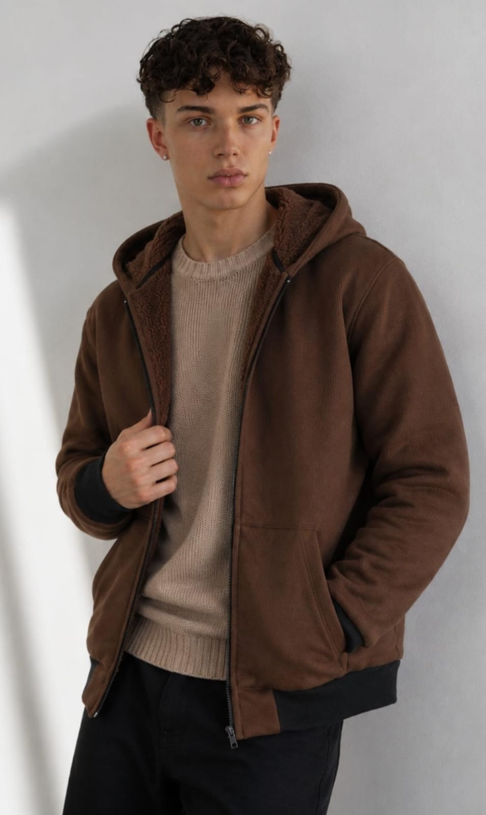 Campera Waffle con Piel - Imagen 3