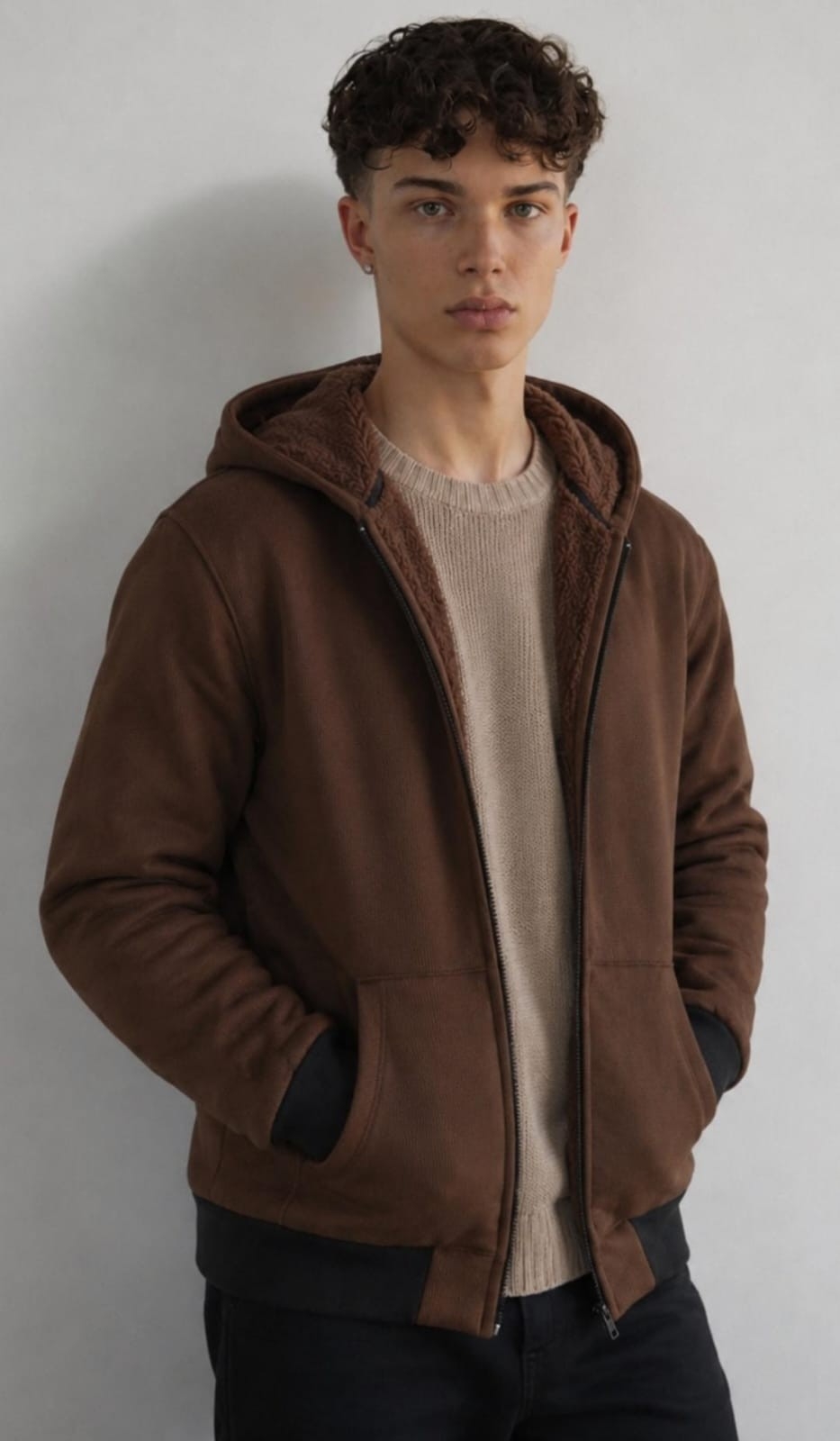 Campera Waffle con Piel - Imagen 4