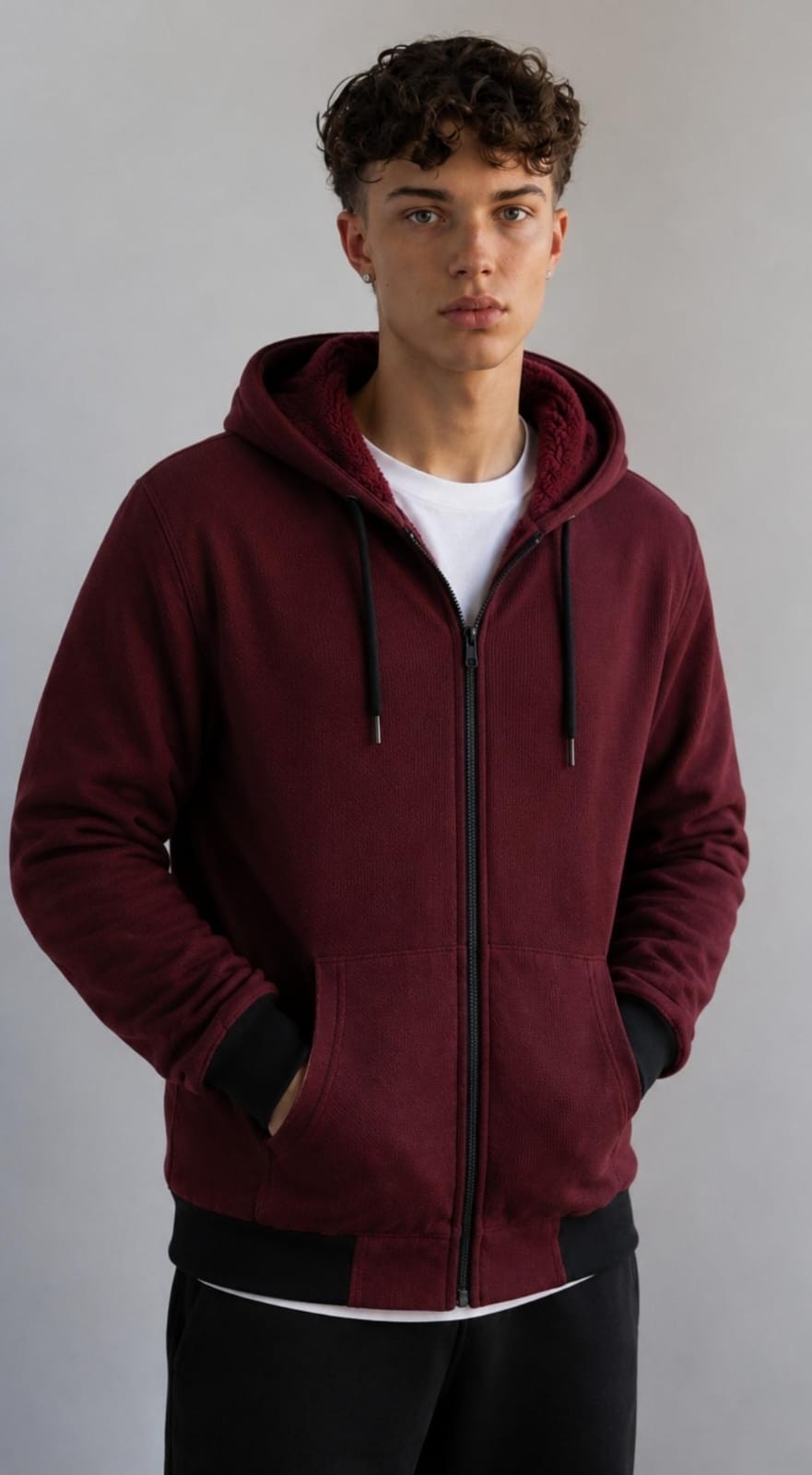Campera Waffle con Piel - Imagen 5