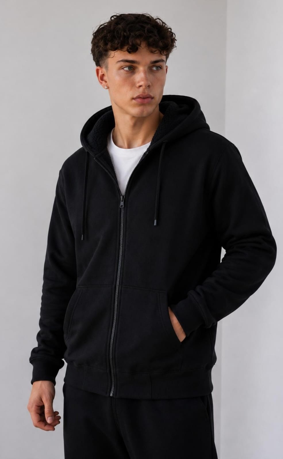Campera Waffle con Piel - Imagen 7