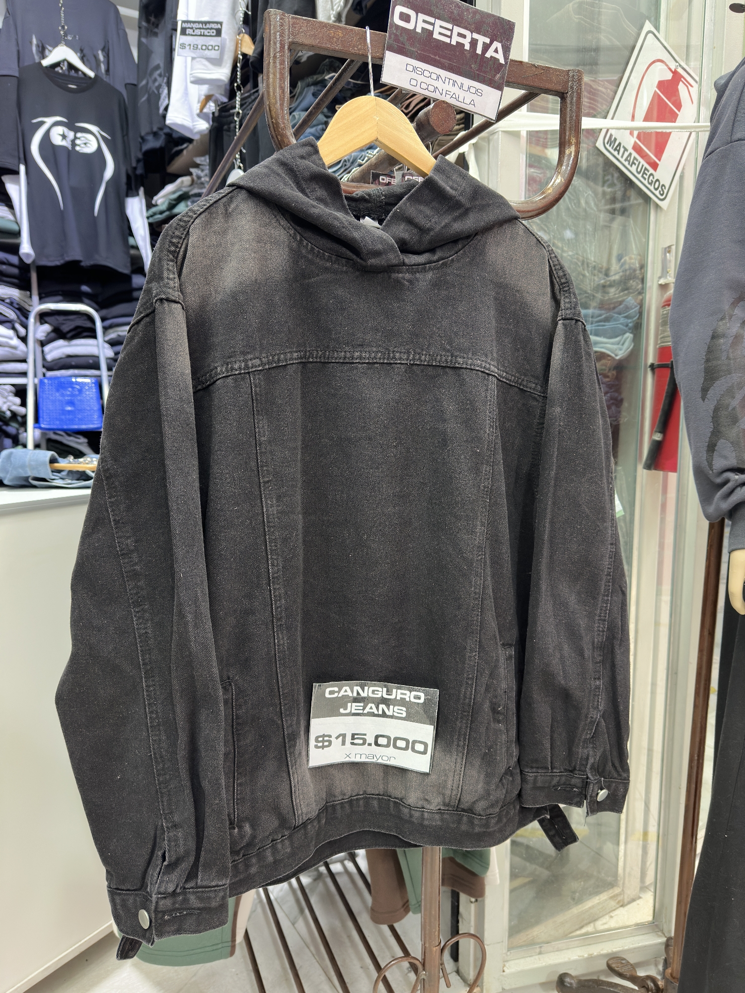Canguro Jeans Oversize Negro - Imagen 3